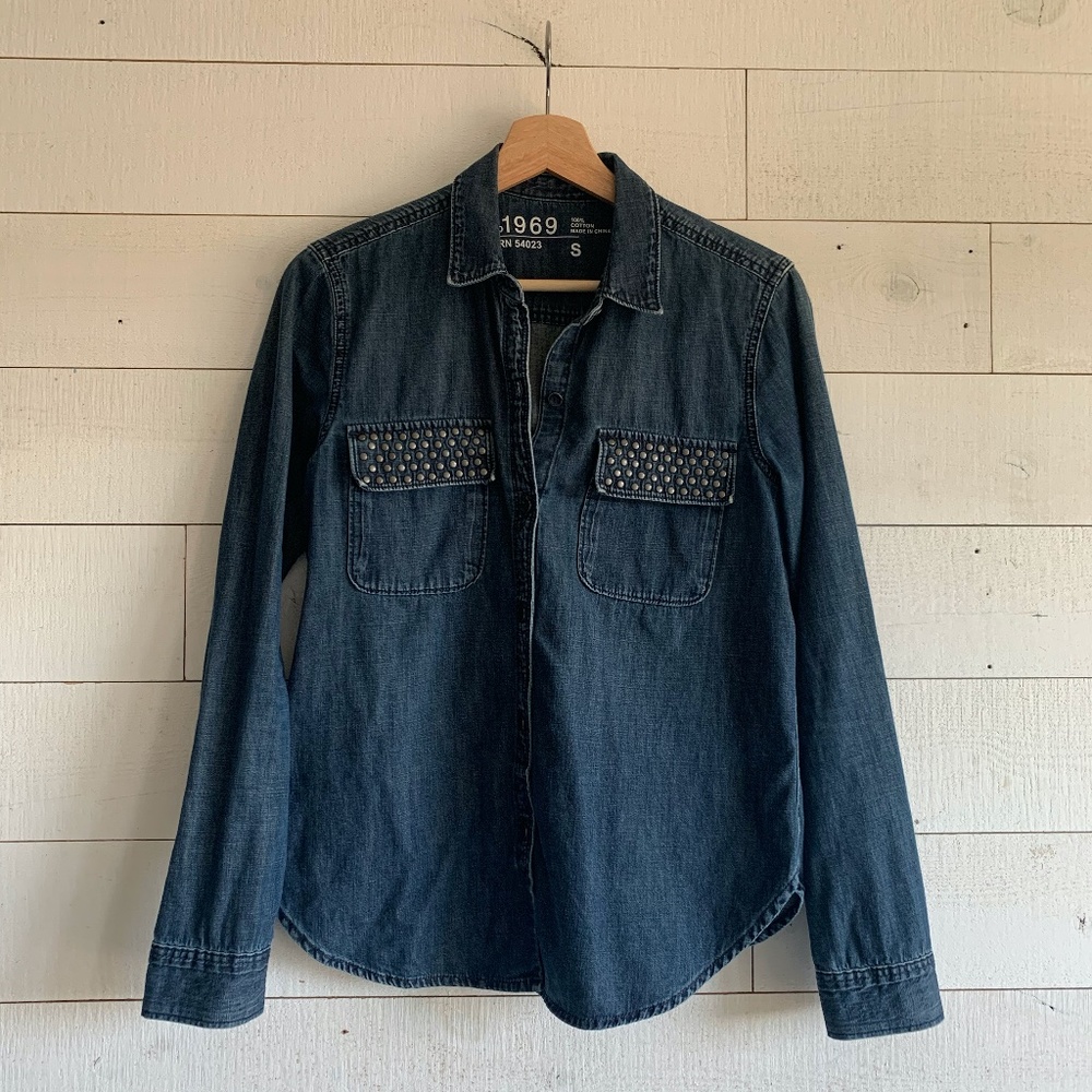 Gap Studded Chambray Shirt